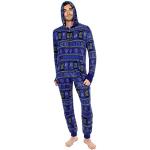 Doctor Who FairIsle Robot Exterminate Delete Navy Hooded One Piece Pajama (Adult X-Large)