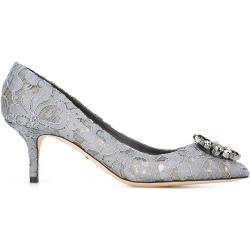 Dolce & Gabbana Taormina-lace crystal-embellished pumps - Grey