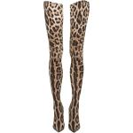 Naisten Ruskeat Leopardikuvioiset Koon 38 Teräväkärkiset Dolce&Gabbana Leopardi-aiheiset Stiletto Piikkikorkosaappaat 