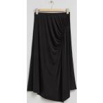 Draped Stretch-Jersey Midi Skirt - Black
