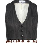 Drapey Stripe Suiting Waistcoat Blazers Sleeveless Blazers Black Ganni
