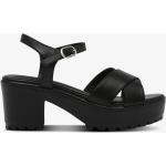 Naisten Mustat Ruudulliset Koon 36 Soljelliset Duffy Korkeakorkoiset sandaalit kesäkaudelle 7-9cm koroilla 