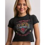 Ed Hardy - T-paidat - Washed Black - La-Roar-Tiger Cropped Baby T-Shirt - Topit & T-paidat - T-Shirts