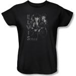 Elvis Presley - Womens Leathered T-Shirt In Black, XX-Large, Black