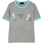 Emporio Armani Kids x Smurfs logo-print cotton T-shirt - Grey