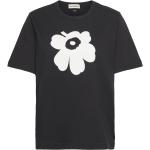 Erna Ii Unikko Placement Tops T-shirts & Tops Short-sleeved Black Marimekko