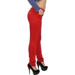 ESRA H50 Women's High Waist Jeans Up To Plus Size, red