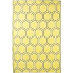 Keltaiset Designer Polypropeenista valmistetut Punoskuvioiset Esschert Design 1 hengen Kuviolliset matot 