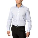 ETERNA Men's Modern Fit long sleeve shirt lightblue-white plaid 15 extra long (26 3/4 inch)