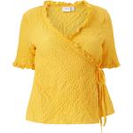 Naisten Keltaiset Polyesteriset Koon 4 XL Röyhelö Kietaisupaidat alennuksella 