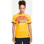 Naisten Keltaiset Polyesteriset Hengittävät Nike Football FC Barcelona Kestävän muodin Jalkapallopaidat 