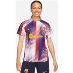 Naisten Valkoiset Polyesteriset Nike Football FC Barcelona Kestävän muodin Loose fit -t-paidat 