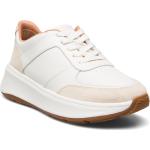 F-Mode Leather/Suede Flatform Sneakers Matalavartiset Sneakerit Tennarit White FitFlop