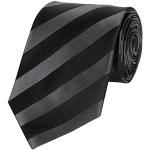 Fabio Farini Modern Striped Men's Tie in 8 cm Wide - Tie Suitable for the Office with Suit Thanks to Robust Easy-Care Microfibre, Black, anthracite grey