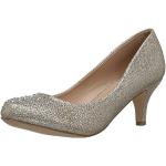 Fancy Dress Fairy Cinderella sexy high heel glitter party shoes with Rhinestones (4, Nude)