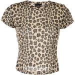 Naisten Mustat Polyesteriset Leopardikuvioiset Koon M Lyhythihaiset Fendi Leopardi-aiheiset V -kaula-aukkoiset V-aukkoiset t-paidat 