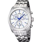 Festina Men's Quartz Watch with White Dial Chronograph Display and Silver Stainless Steel Bracelet F16778/2