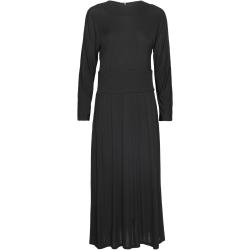 Flora Long Sleeved Viscose Jersey Dress Maksimekko Juhlamekko Black Marville Road