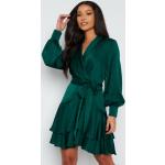 FOREVER NEW Mikayla Satin Mini Dress Deep Emerald Green 36