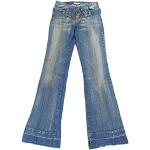 Fornarina "70er Hippie Retro + Belt Damen Schlaghosen Jeans Used-LookDenim (Blau)