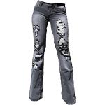 Fornarina Woman Jeans Gray Area Denim Rock Star Hole Distressed Bootcut Pant Destroyed Stonewash Flare W27 L34