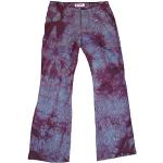 Fornarina Woman Jeans Purple Club Cloud Punk Strippes Bleached Bootcut Pants Flares W27 L34