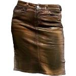 Fornarina Woman Skirt Brown Model INGLE Waxed leather optics Sexy Stretch Jeans Top Offer M W28