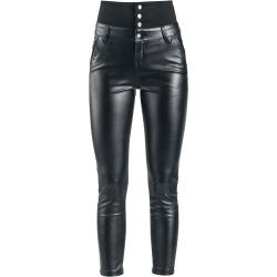 Forplay Keinonahkahousut - High Waist Leather Immitation Trousers - W28L32- W38L34 - varten Naiset - Musta