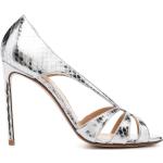 Francesco Russo 105mm metallic-effect leather sandals - Silver