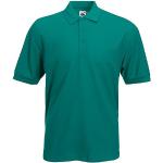 Fruit of the Loom Men’s Polo Shirt (Piqué Polo 65/35) - Green - Turquoise Green (Emerald), size: l