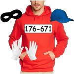 Gangster / Beagle Boys Costume Including Hoodie / Hat / Mask / Gloves S / M / L / XL / 2XL / 3XL Red red Size:Small