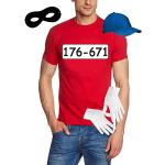 Gangster / Beagle Boys Costume Including T-Shirt / Hat / Mask / Gloves S / M / L / XL / 2XL / 3XL Red red Size:XXL