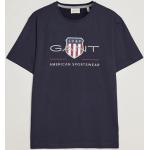 Miesten Tummansiniset Koon S Lyhythihaiset Gant Shield O -kaula-aukkoiset Logo-t-paidat alennuksella 