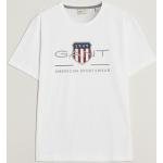Miesten Valkoiset Koon S Lyhythihaiset Gant Shield O -kaula-aukkoiset Logo-t-paidat alennuksella 