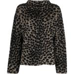 Genny leopard-print knitted top - Black