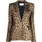 Genny leopard-print single-breasted blazer - Black