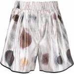 Genny metallic-effect patterned shorts - Neutrals