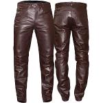 German Wear Leather Trousers Leather Jeans Biker Jeans Genuine Leather Trousers Made of Buffalo Leather Brown, dark brown
