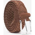 GILBERTO Braided Suede Leather Belt Cognac