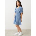 Gina Tricot - Y gauze frill dress - Mekot - Blue - 134/140 - Female