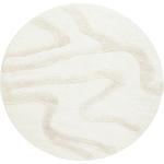 Valkoiset Polyesteriset Rugvista Pyöreät matot läpimitaltaan 240cm 