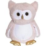 Glow-In-The-Dark Owl, Pink Toys Soft Toys Stuffed Animals Vaaleanpunainen Teddykompaniet
