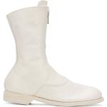Guidi front-zip ankle boots - White