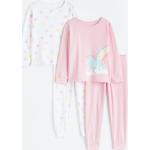 Tyttöjen Vaaleanpunaiset Puuvillaiset Koon 152 H&M - Pyjamat 2 kpl verkkokaupasta H&M 