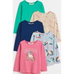 Tyttöjen Vaaleanpunaiset Puuvillaiset Koon 92 H&M - Pitkähihaiset paidat 5 kpl verkkokaupasta H&M 