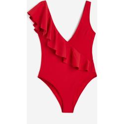 H & M - High leg -uimapuku pehmustetuin kupein - Punainen