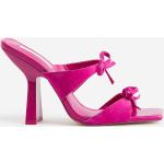 Naisten Vaaleanpunaiset Mokkanahkaiset Koon 42 Neliökärkiset H&M Tolppakorko Sandaalit kesäkaudelle 