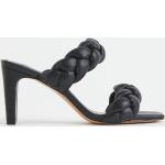 Naisten Mustat Keinonahkaiset Koon 36 Neliökärkiset Slip on -malliset H&M Korkeakorkoiset sandaalit kesäkaudelle 