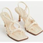 Naisten Valkoiset Koon 35 Neliökärkiset H&M Korkeakorkoiset sandaalit kesäkaudelle 7-9cm koroilla 