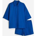 Naisten Siniset Puuvillasatiiniset Koon XS Lyhythihaiset H&M Pyjamat 